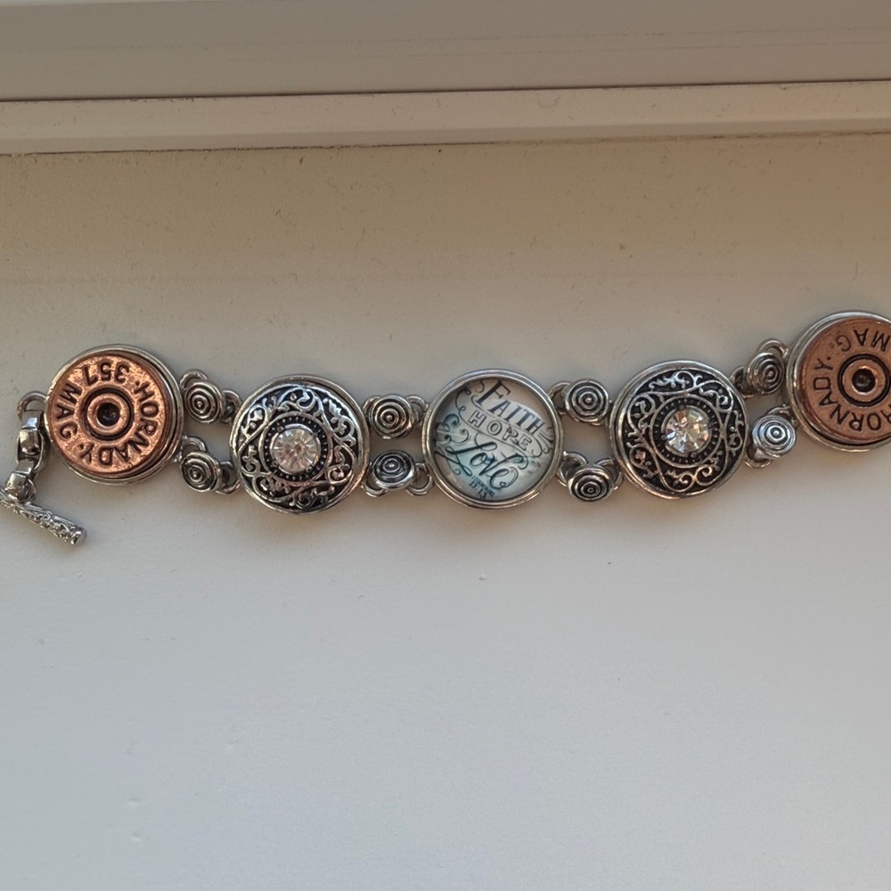 Silver and rose gold Bullet Bracelet